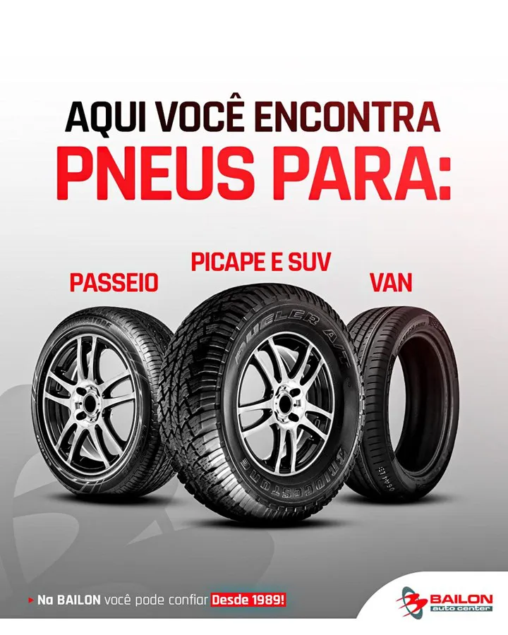 Aqui você encontra pneus Bailon Pneus - Revenda Autorizada Bridgestone em Praia Grande